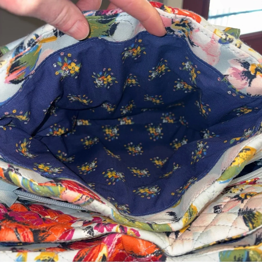 Vera Bradley Sea Air Floral Triple Compartment Large Shoulder Bag